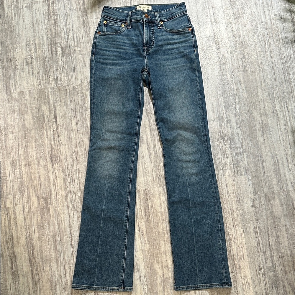 Madewell Kick Out Full-Length Women's Dark Blue Flare Jeans